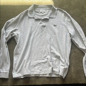 Lacoste Men's Gray Long Sleeve Polo Shirt